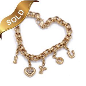 18K Yellow Gold Chopard "I Love You" Bracelet