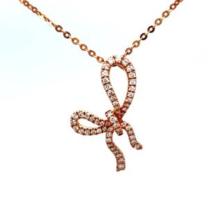 14KRG .25ctw dia bow pend