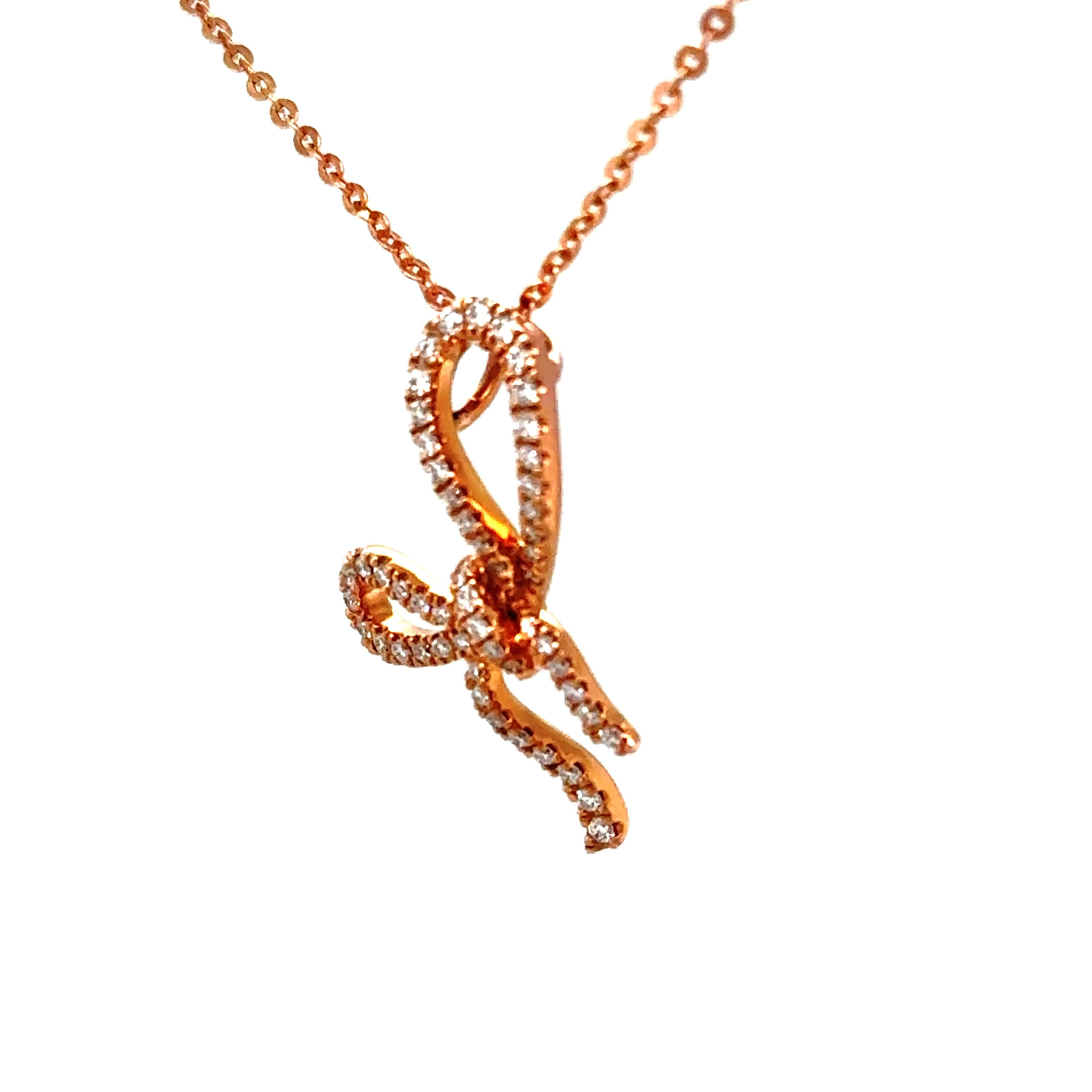 14KRG .25ctw dia bow pend