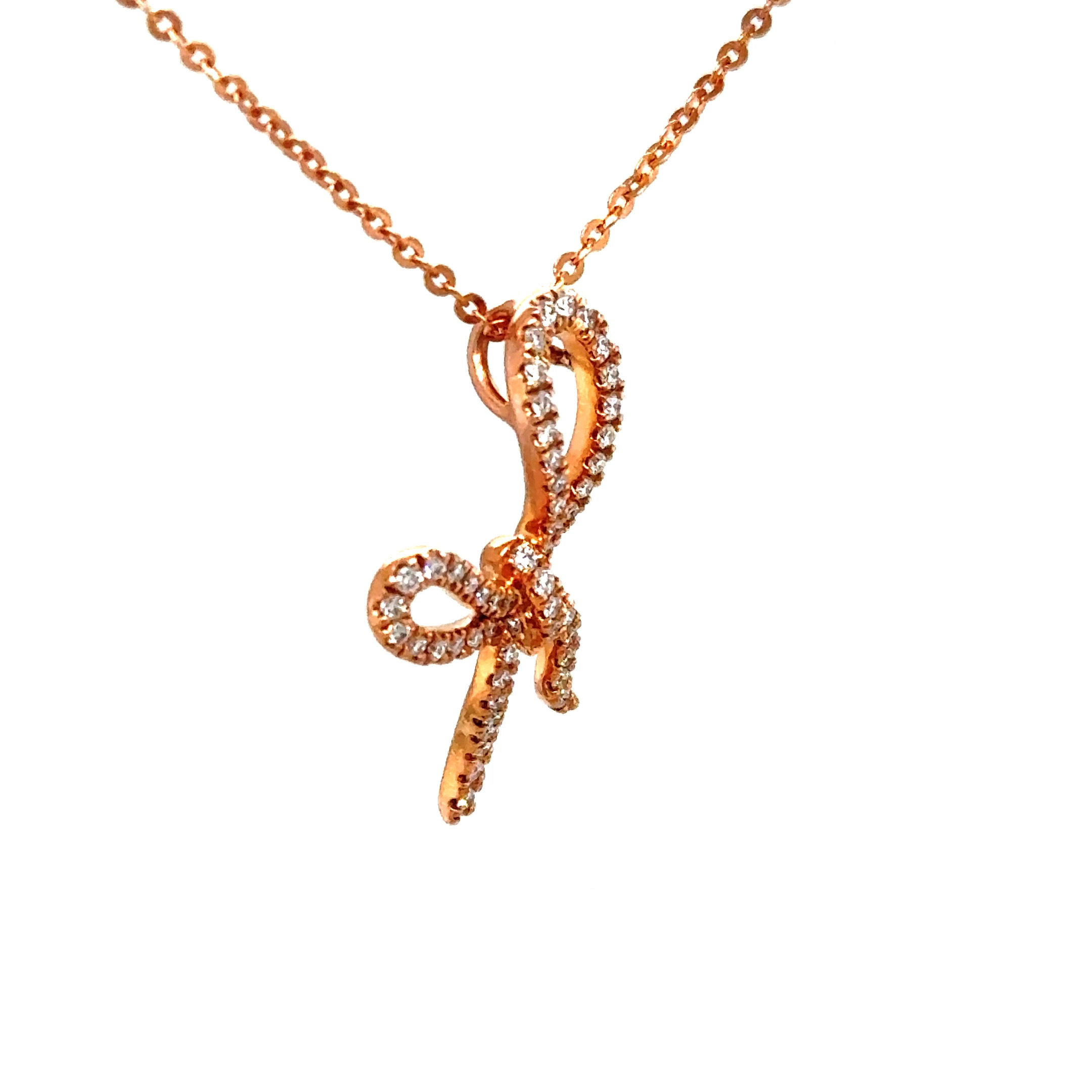 14KRG .25ctw dia bow pend