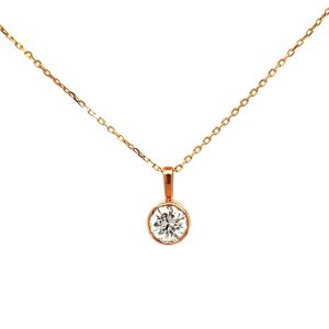 14KRG .49ctw J-VS1 Dia bezel pend