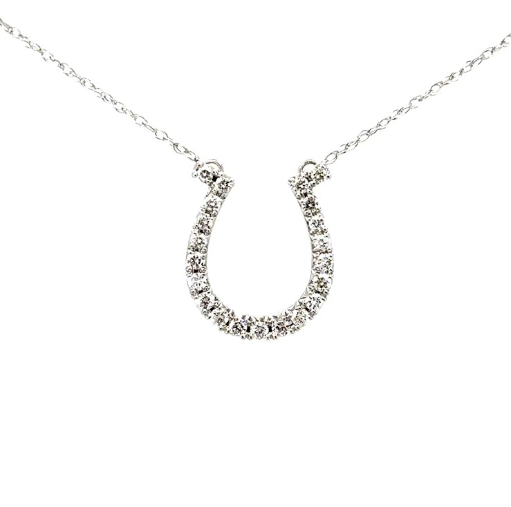 14KWG .25ctw Dia horseshoe necklace