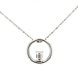 14KWG .56ct G-VS1 Em Dia circle pendant