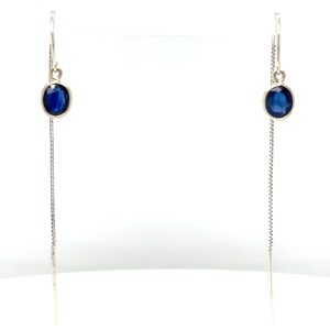 14KWG oval sapph threaders