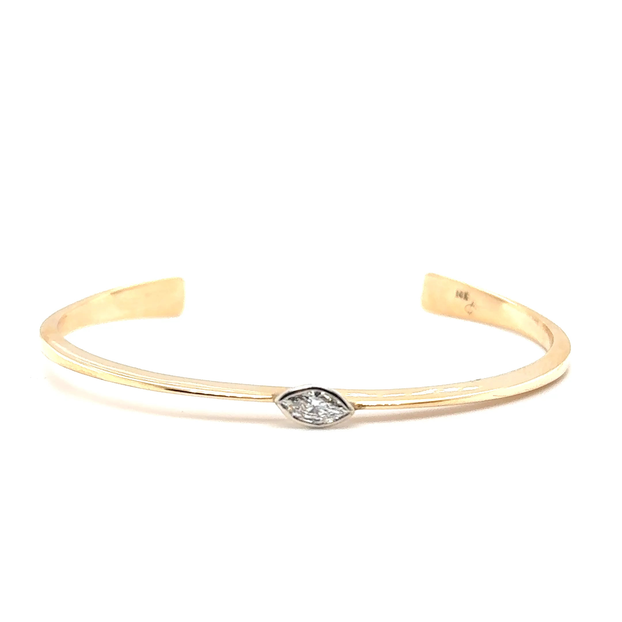 14KYG .40ct MQ K-L VS2 Dia cuff