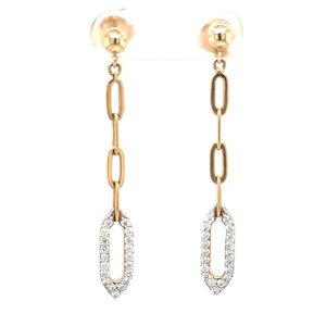 14KYG .40ctw Dia paper clip drop earrings