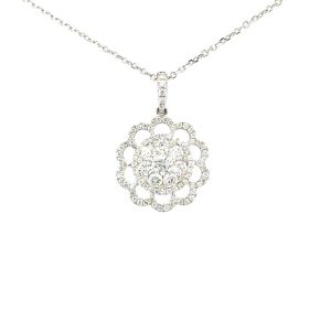 18KWG .96crw dia floral pend