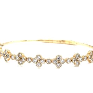 14KYG 2.52ctw clover flexi bracelet