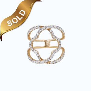 Yellow Gold Diamond Negative Space Ring